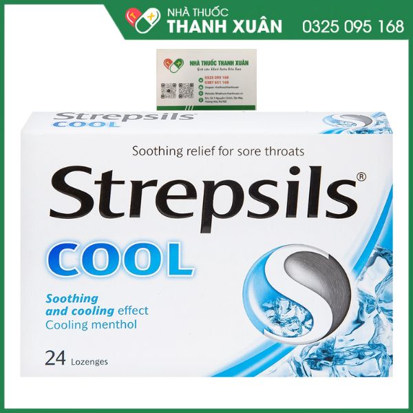 Strepsils Cool giúp giảm đau họng dùng cho trẻ em và người lớn